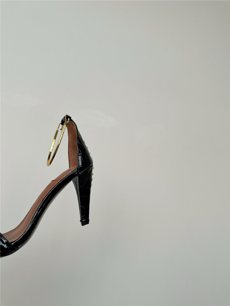 Fendi Keefa Black Leather Slingback Sandals