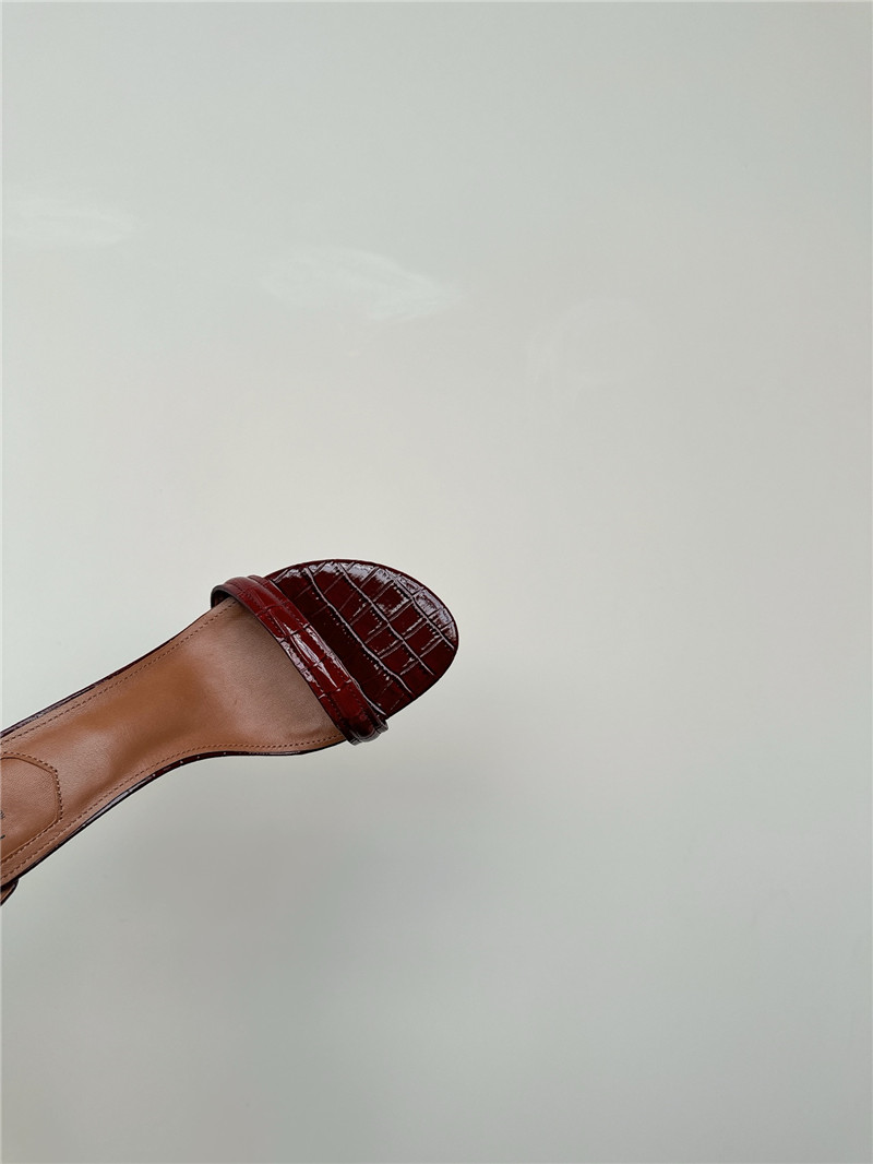 Fendi Keefa Burgundy Leather Slingback Sandals