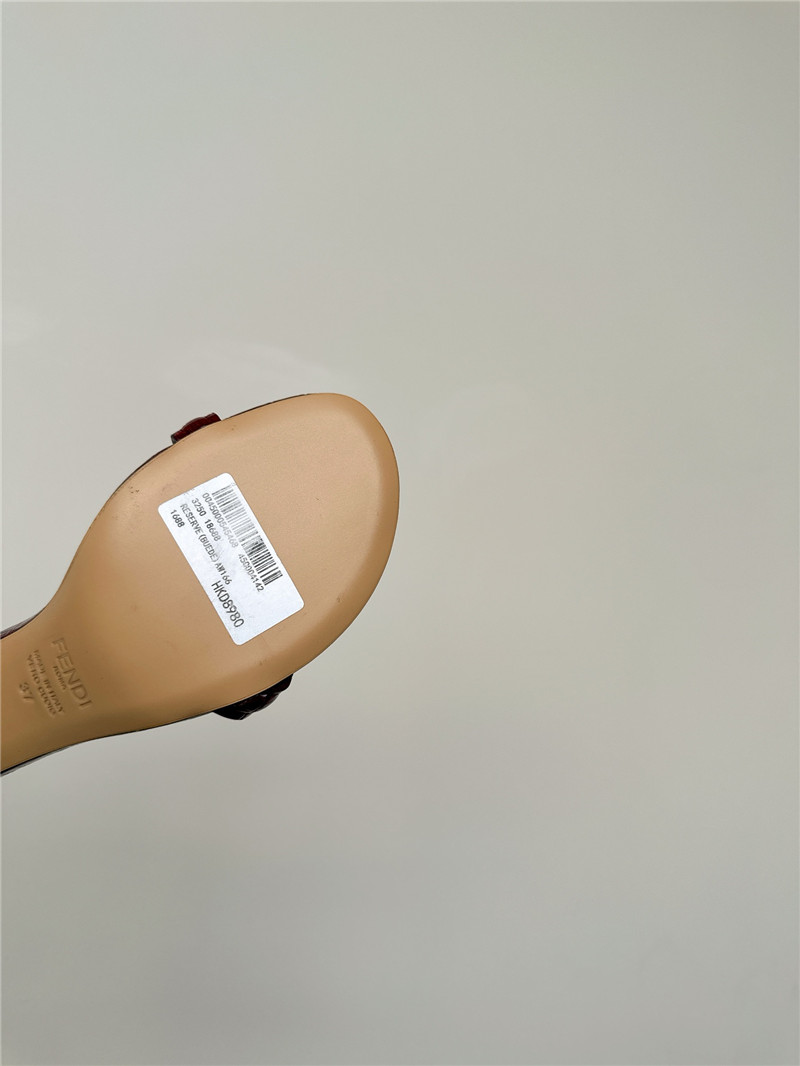 Fendi Keefa Burgundy Leather Slingback Sandals