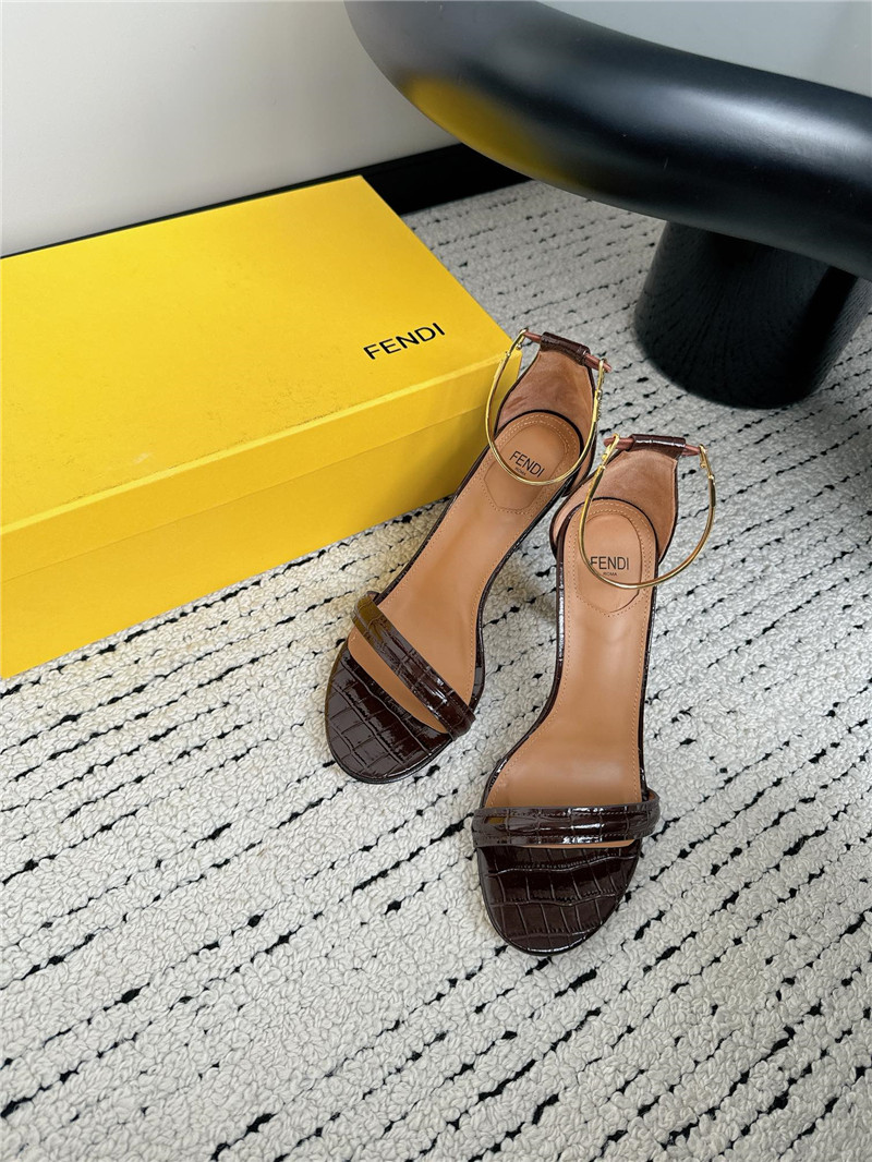 Fendi Keefa Leather Slingback Sandals