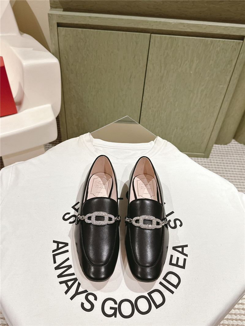 Roger Vivier Embellished Leather Loafers in Black