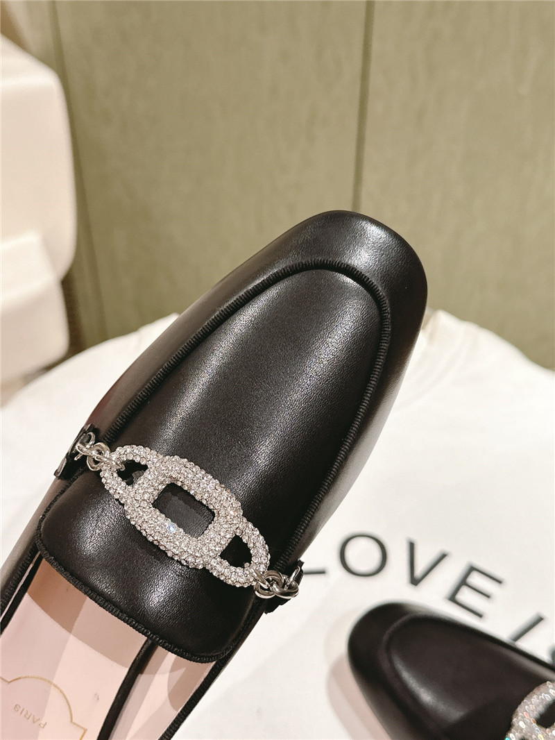 Roger Vivier Embellished Leather Loafers in Black