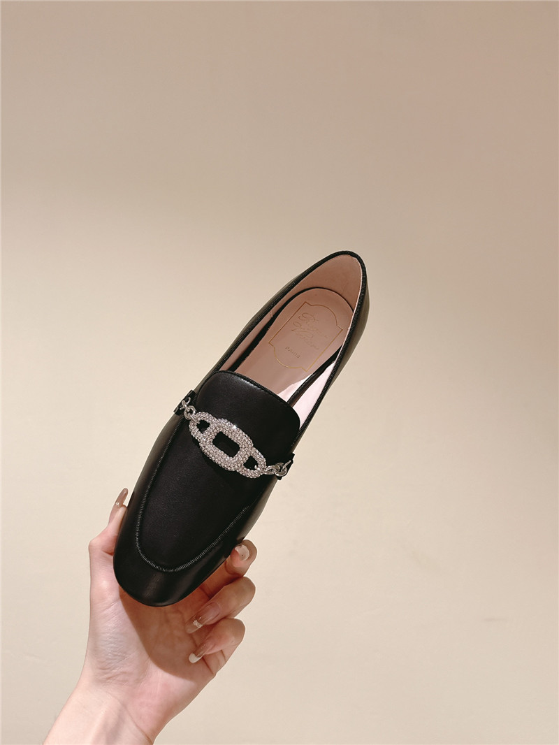 Roger Vivier Embellished Leather Loafers in Black