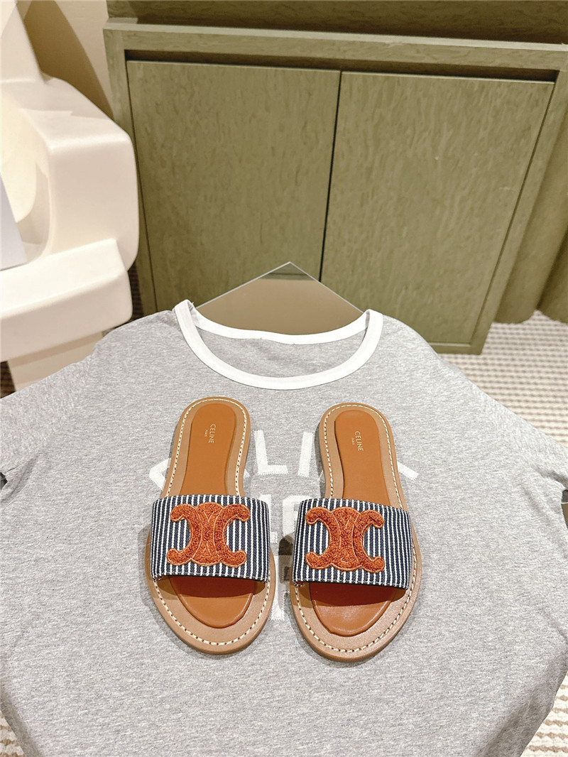 Celine Lympia Mule in Oshkosh Canvas