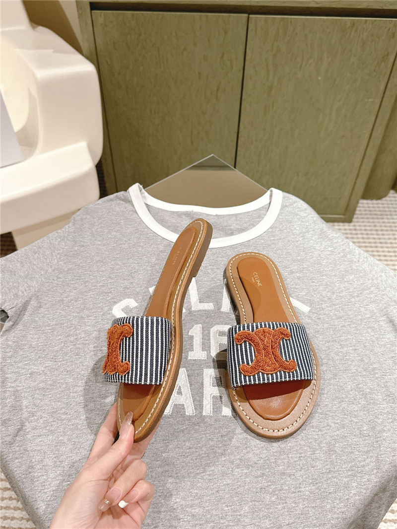 Celine Lympia Mule in Oshkosh Canvas