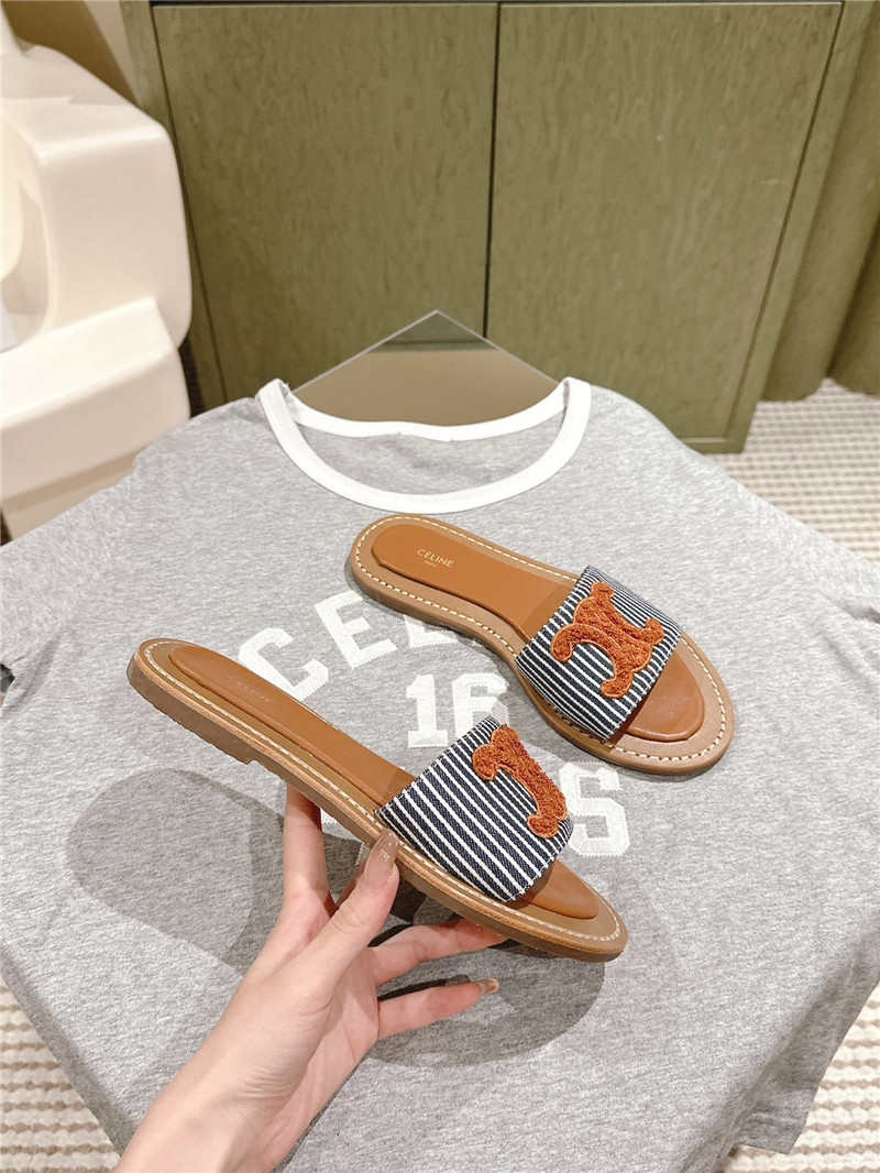 Celine Lympia Mule in Oshkosh Canvas