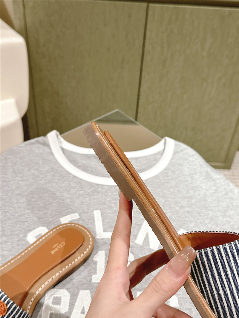 Celine Lympia Mule in Oshkosh Canvas