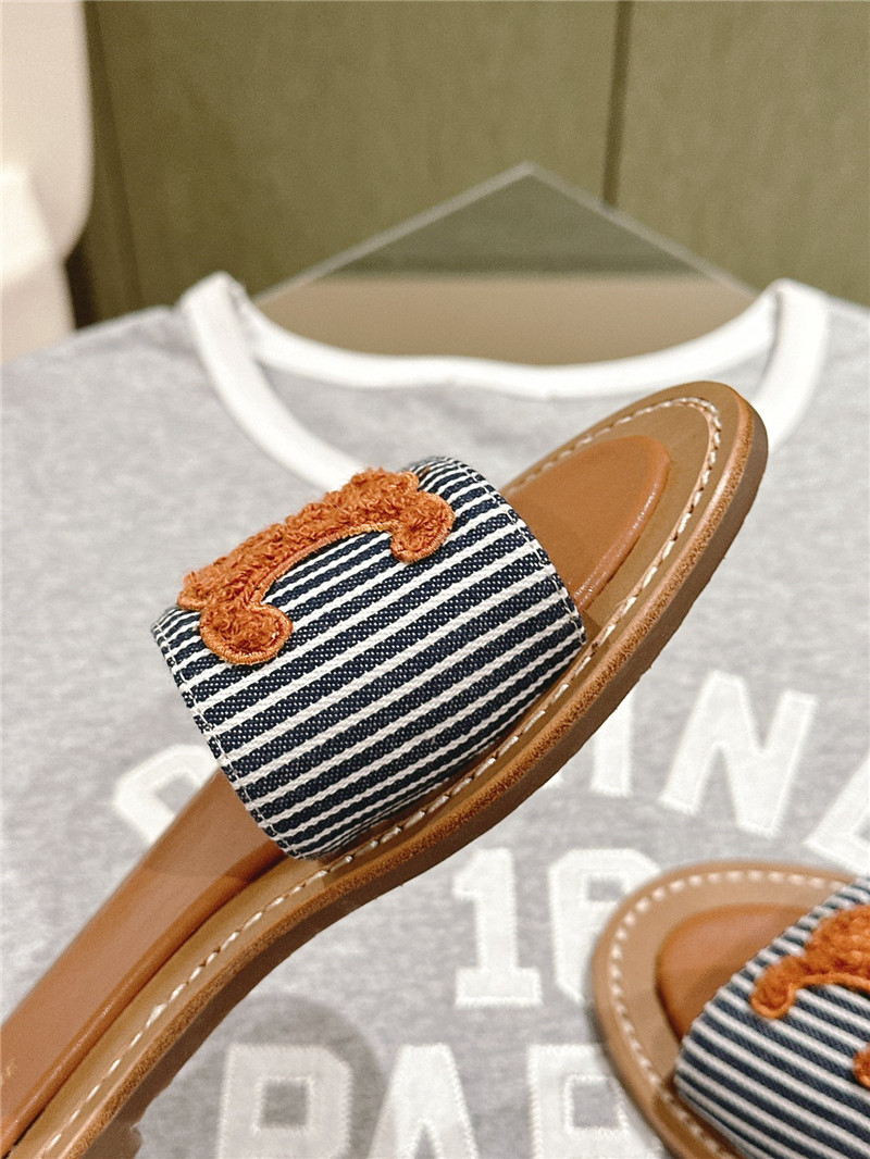 Celine Lympia Mule in Oshkosh Canvas