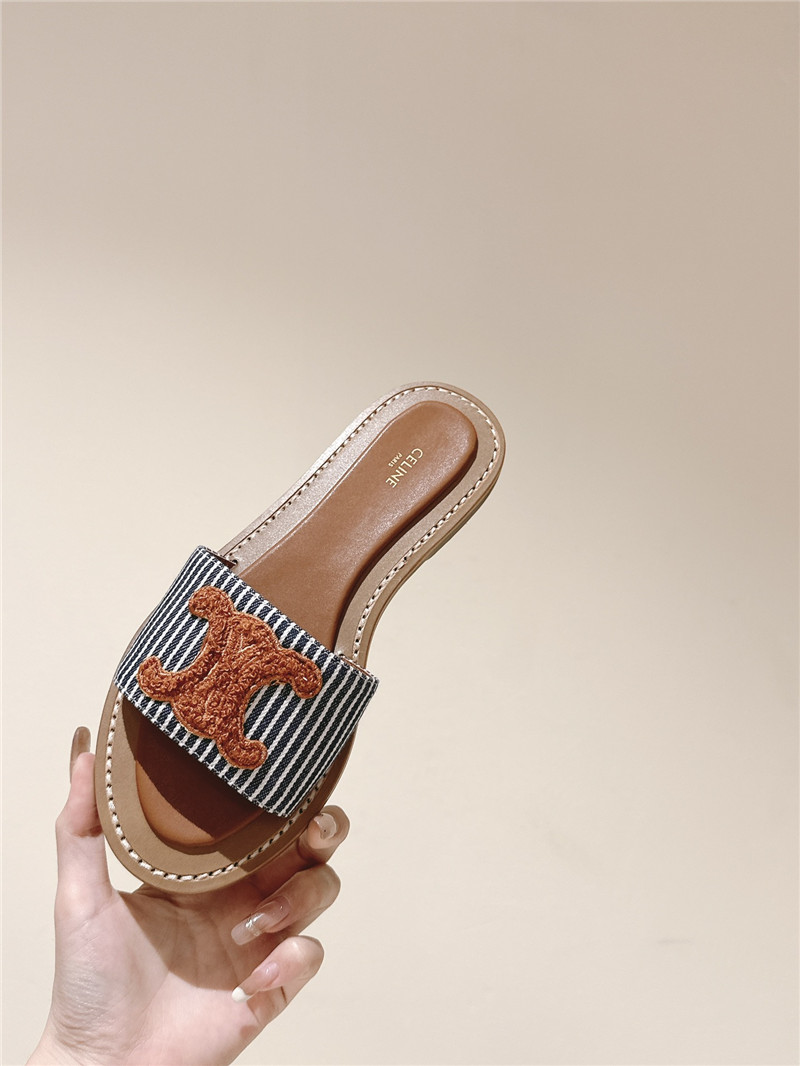 Celine Lympia Mule in Oshkosh Canvas