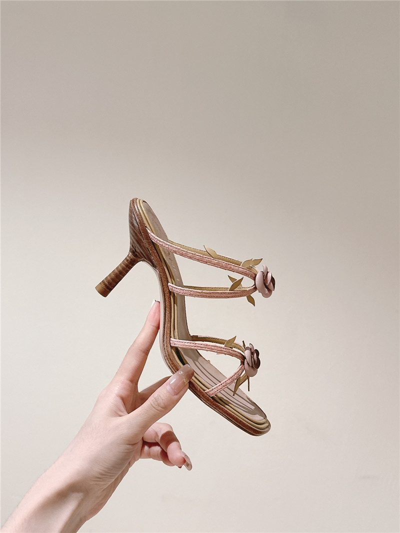 Ch**el strappy camellia heels