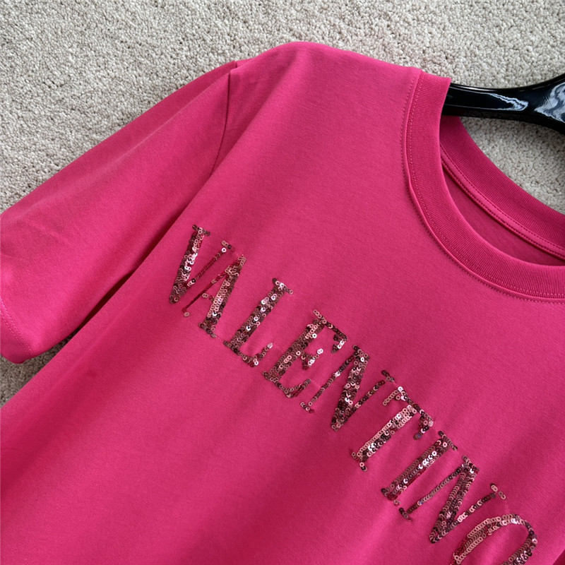 Va1e*ntin0 letter sequin t-shirt replica d&g clothing