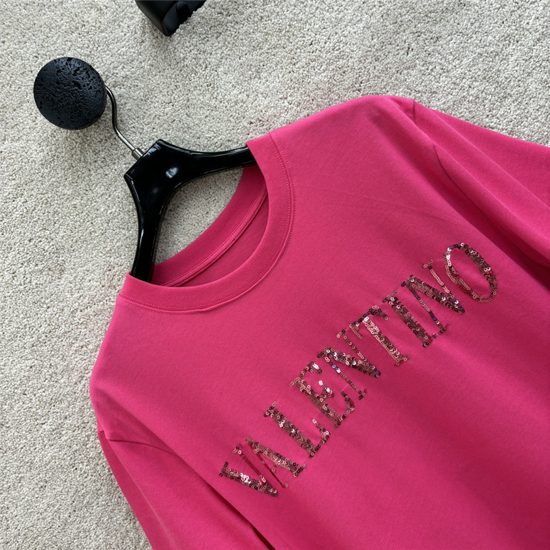 Va1e*ntin0 letter sequin t-shirt replica d&g clothing