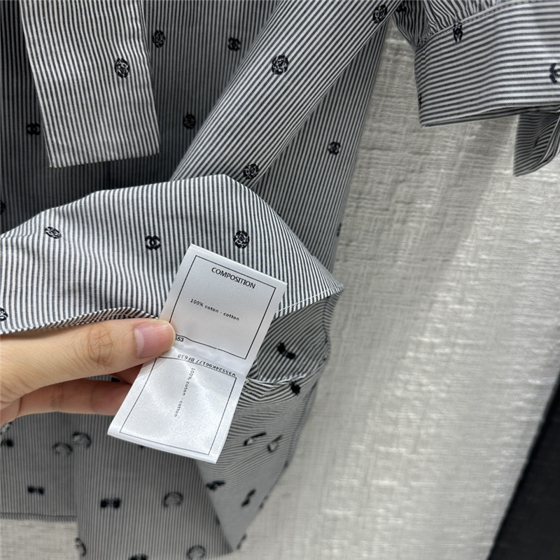 Dior Greyish-white Polka Dot Short-sleeved Shirt