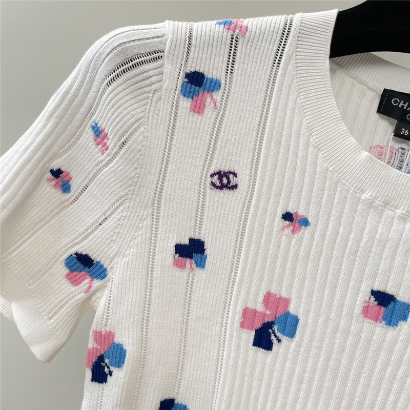 Ch**el short-sleeved sweater replica clothing