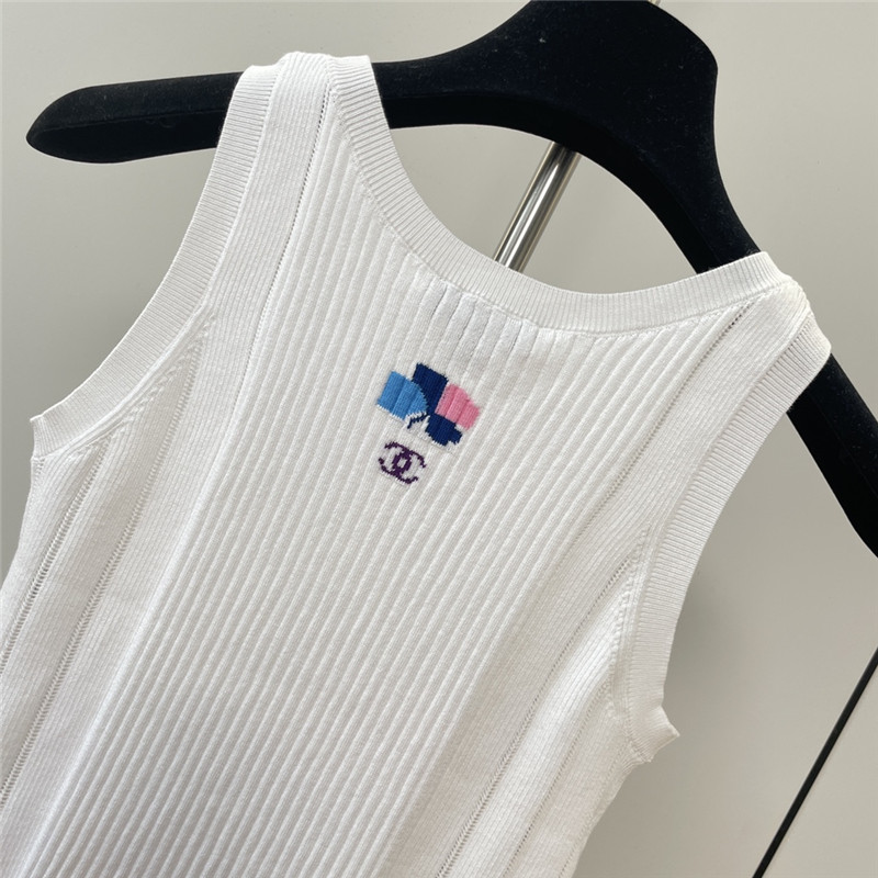 Ch**el cable knitted jacquard vest replica clothes