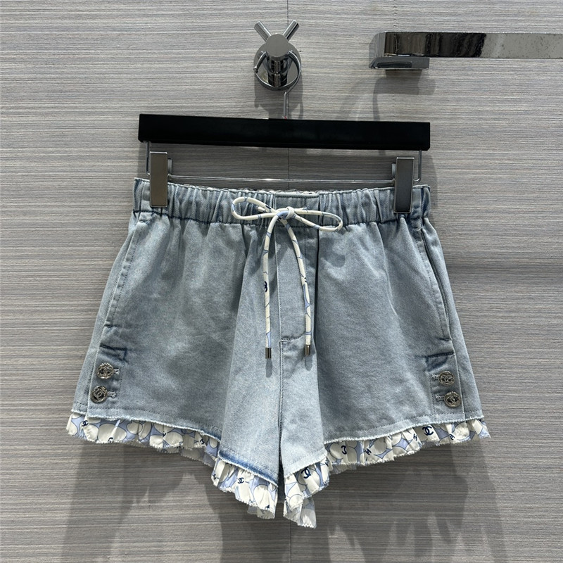 Ch**el denim blue jeans suit replica designer clothes