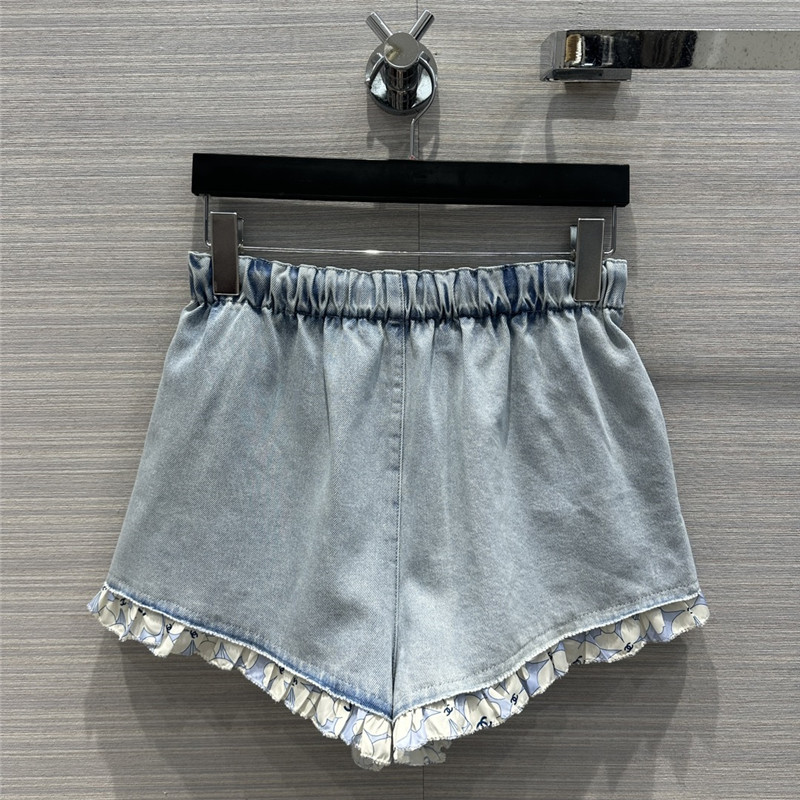 Ch**el denim blue jeans suit replica designer clothes