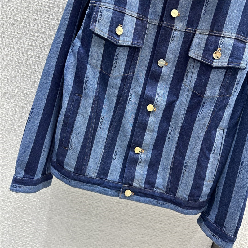 F**di colorblock vertical striped denim jacket replica clothes