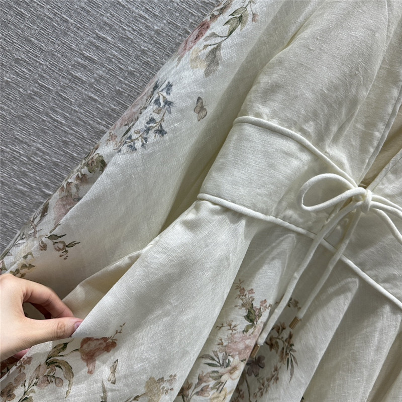 zimm cream floral deep v neck dress replica designer clothes