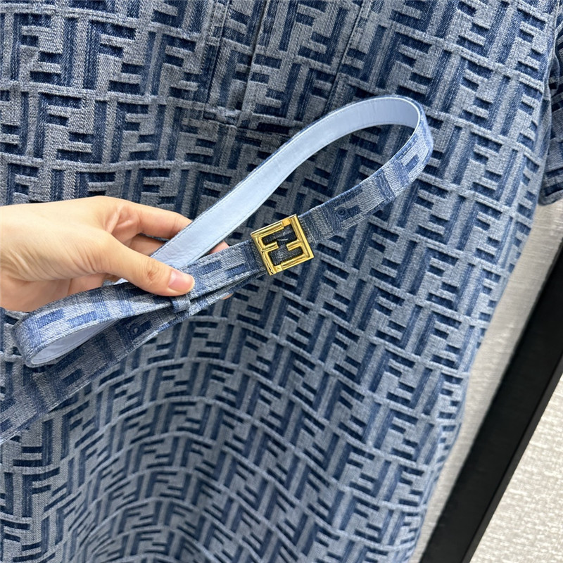 F**di short sleeve denim dress replica d&g clothing