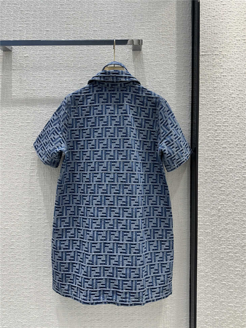 F**di short sleeve denim dress replica d&g clothing