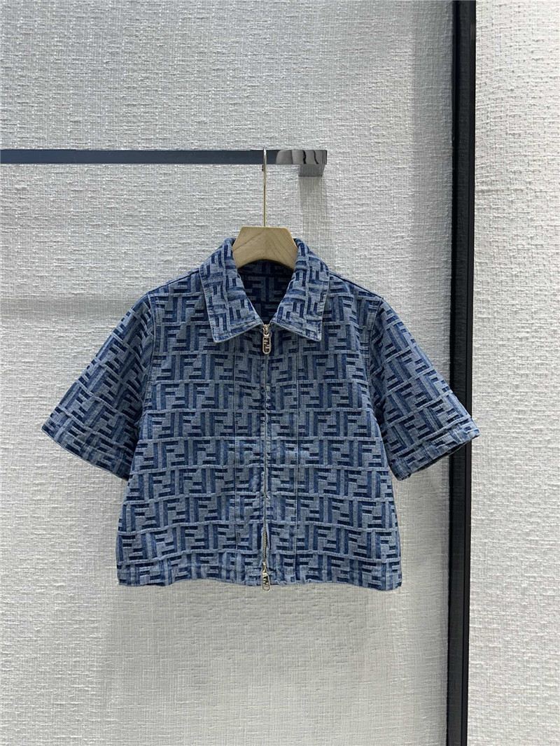 Fendi short sleeve denim jacket short coat replica clothes