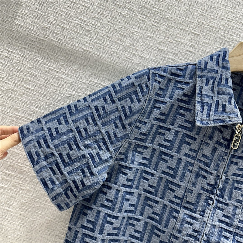 F**di short sleeve denim jacket short coat replica clothes