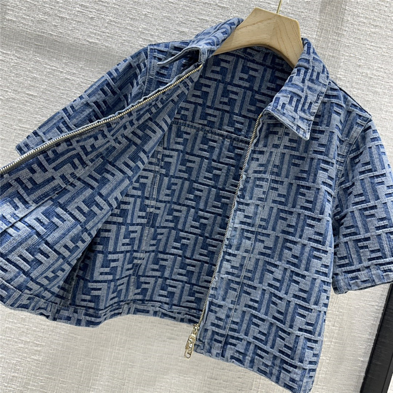 F**di short sleeve denim jacket short coat replica clothes