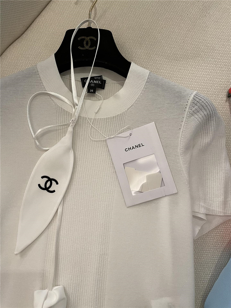 Chanel ruffle design short sleeves replica designer clothes