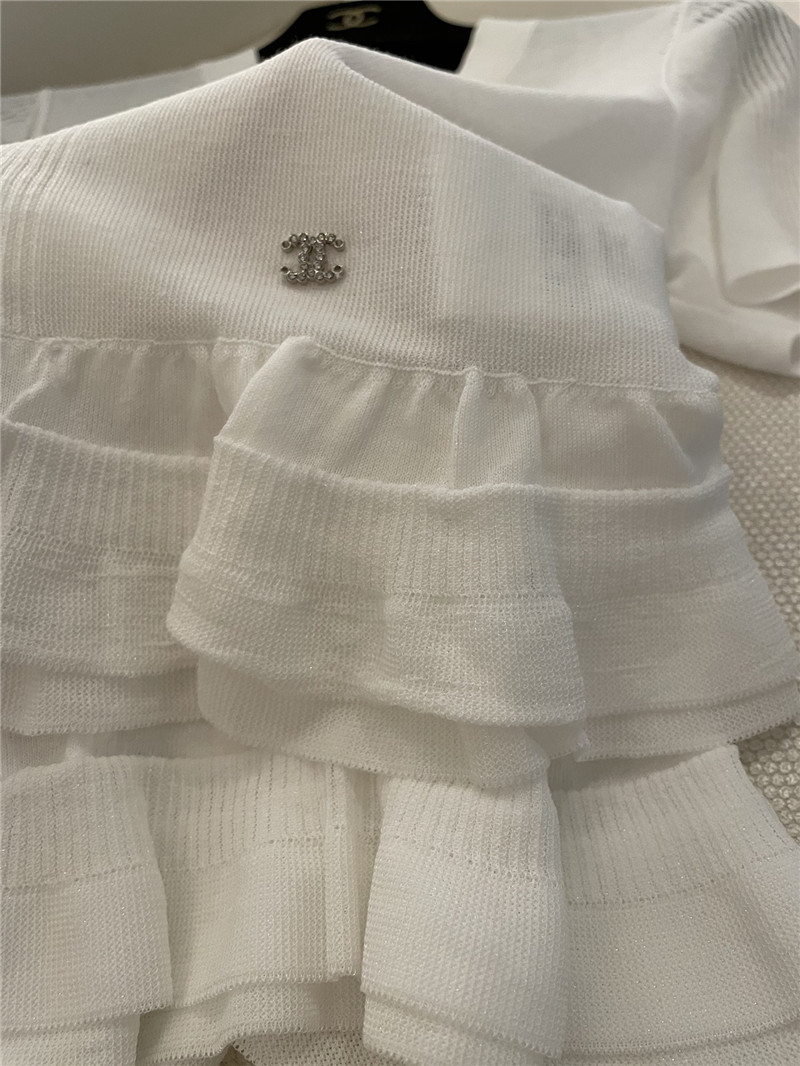 Chanel ruffle design short sleeves replica designer clothes