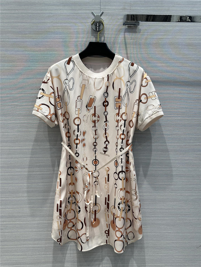 Hermes silk short-sleeved dress replica clothing sites