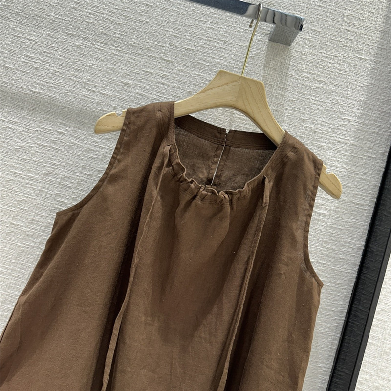 The R0w pleated crew neck vest top cheap replica designer clothes