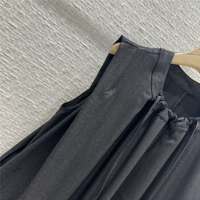 the row pleated crew neck vest long dress replica clothing