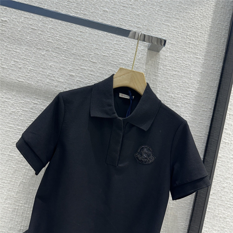 Moncler nylon patchwork polo shirt short sleeves replica clothing