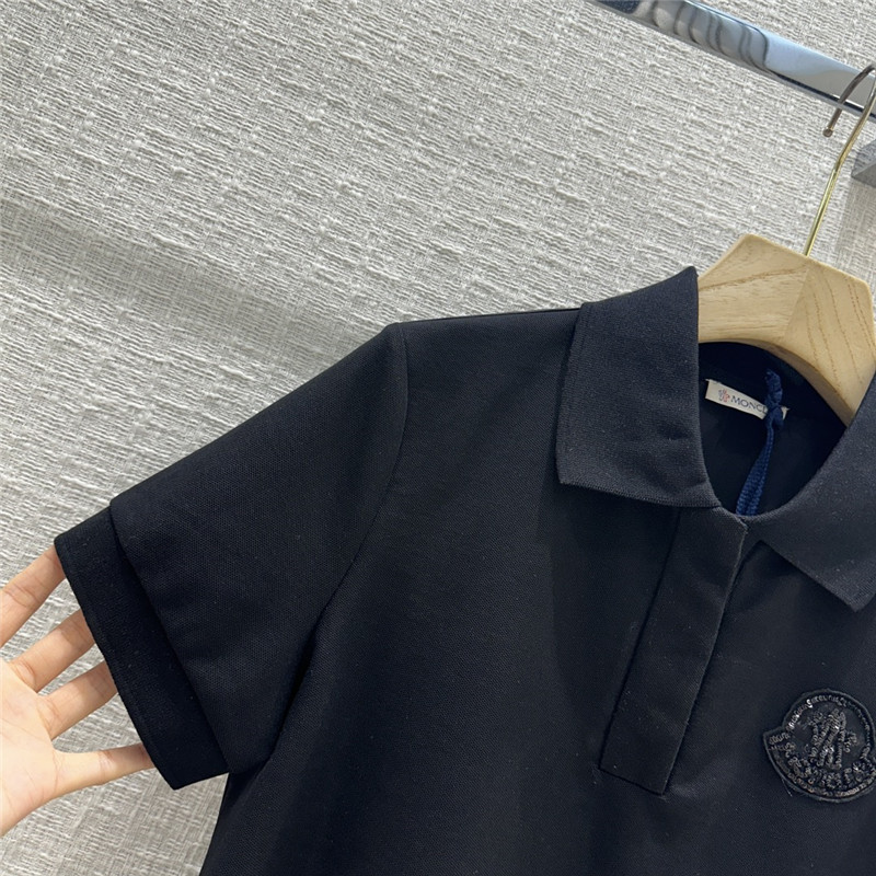 Moncler nylon patchwork polo shirt short sleeves replica clothing