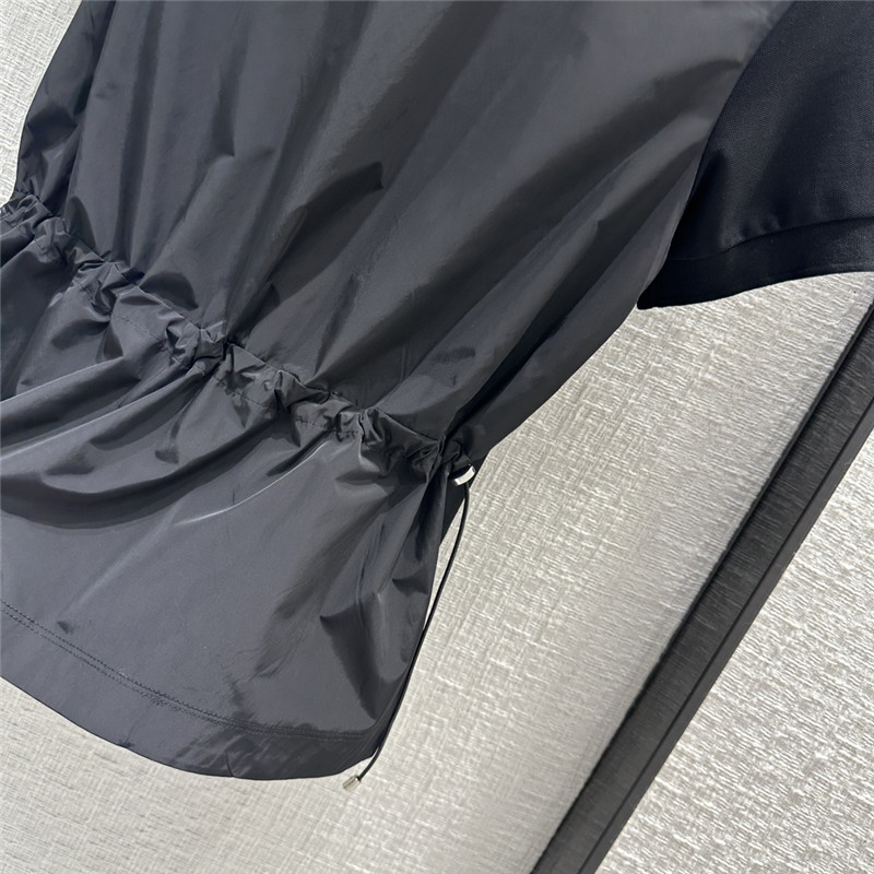 Moncler nylon patchwork polo shirt short sleeves replica clothing