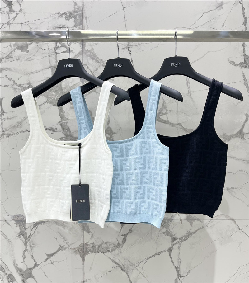 Fendi double F letter knitted vest replicas clothes
