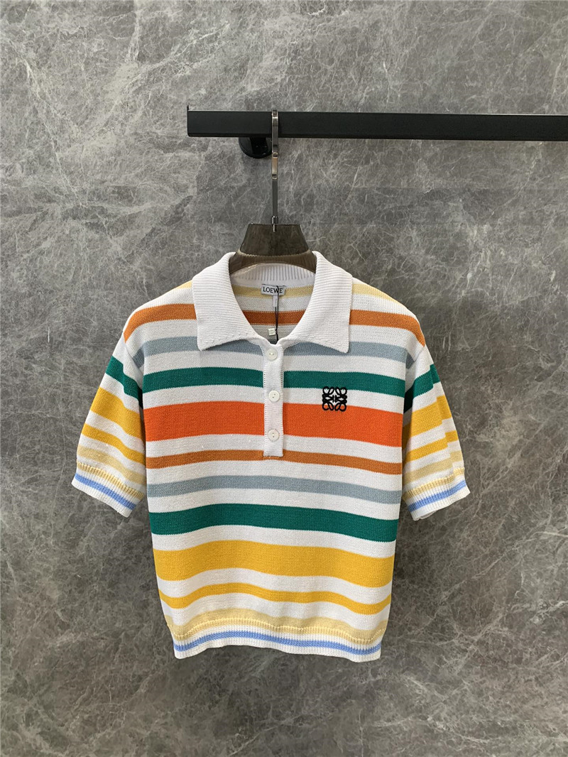 loewe lapel short sleeve top replica clothes