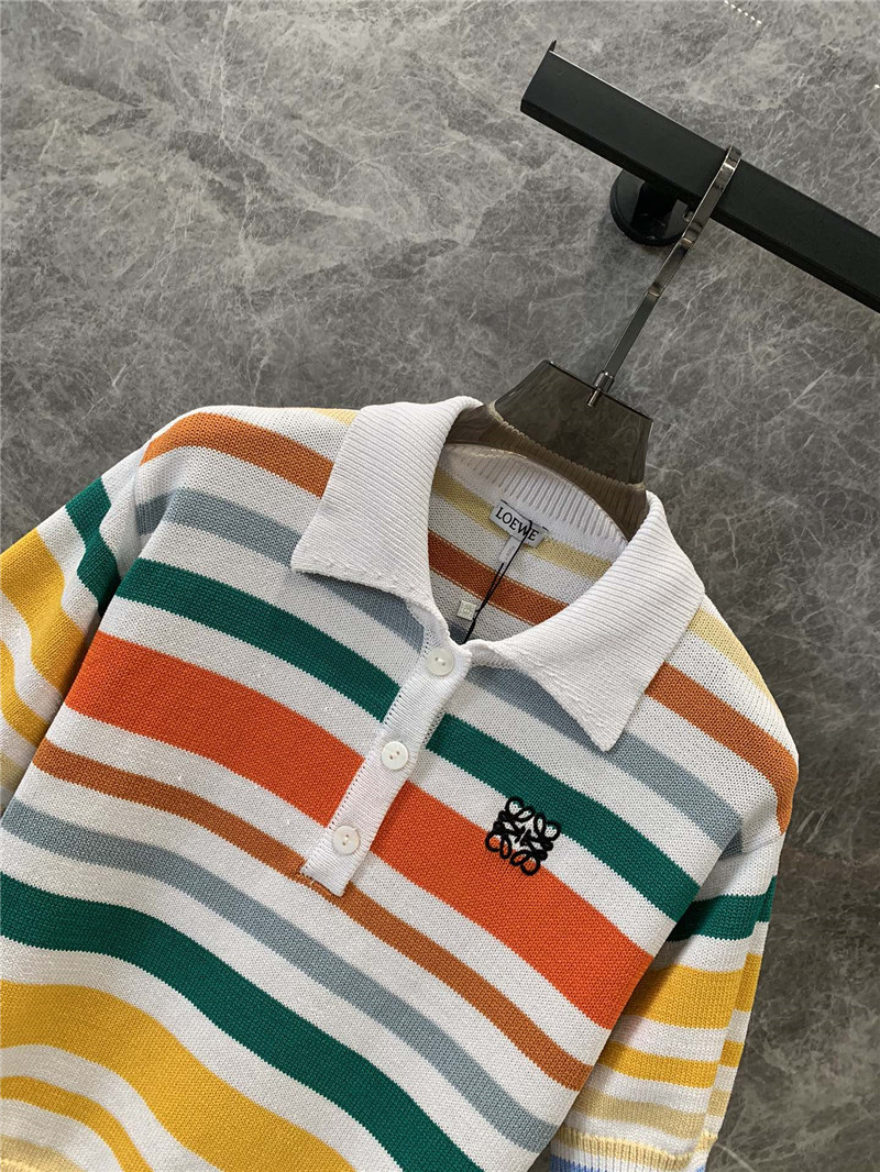 L0ew* lapel short sleeve top replica clothes