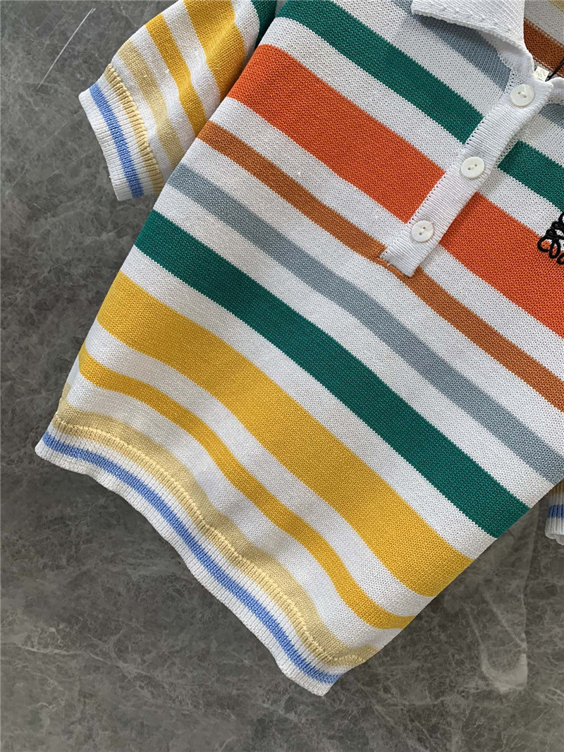 L0ew* lapel short sleeve top replica clothes