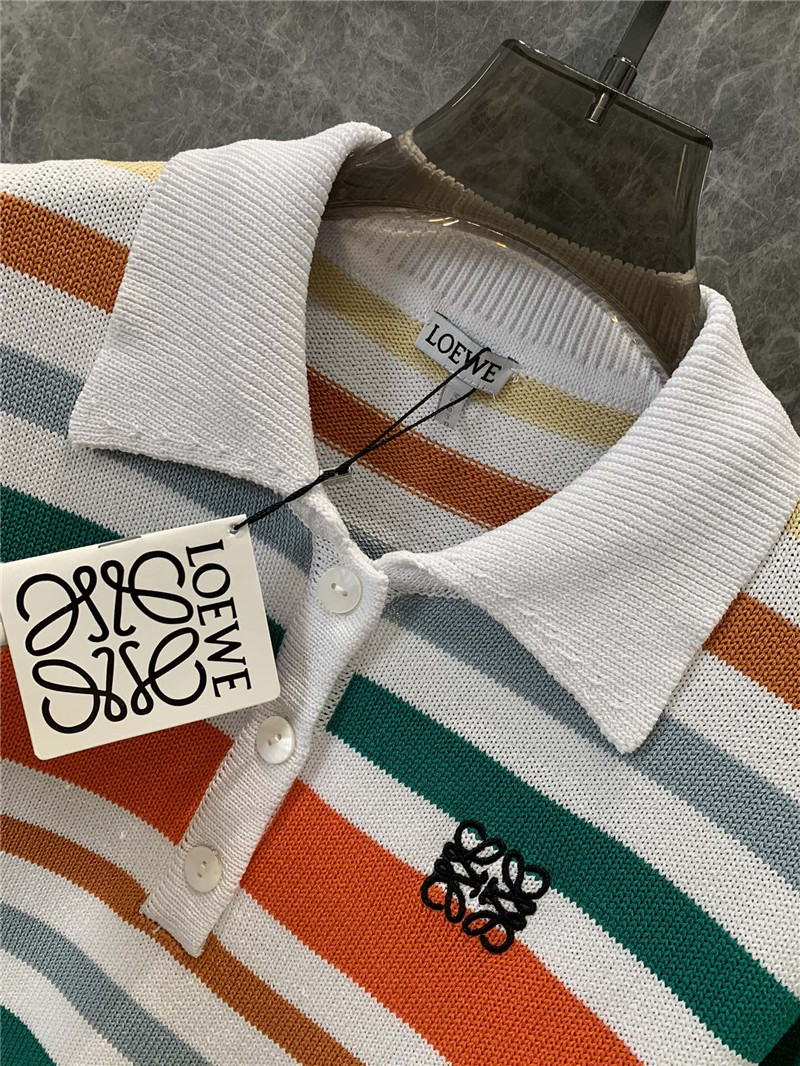 L0ew* lapel short sleeve top replica clothes