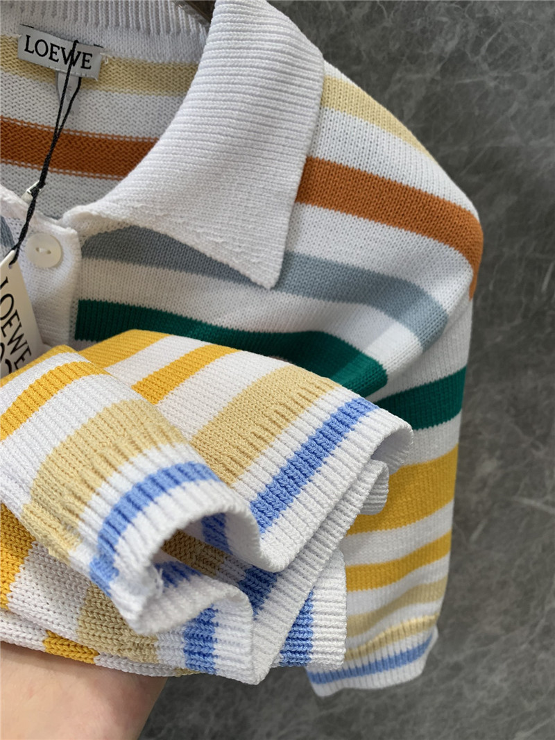 L0ew* lapel short sleeve top replica clothes