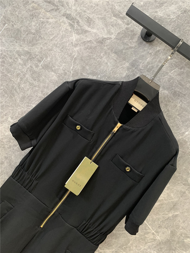 Gvc*1 zipper black short sleeve dress replica clothing