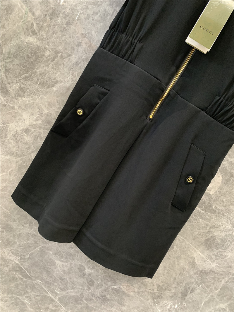 Gvc*1 zipper black short sleeve dress replica clothing