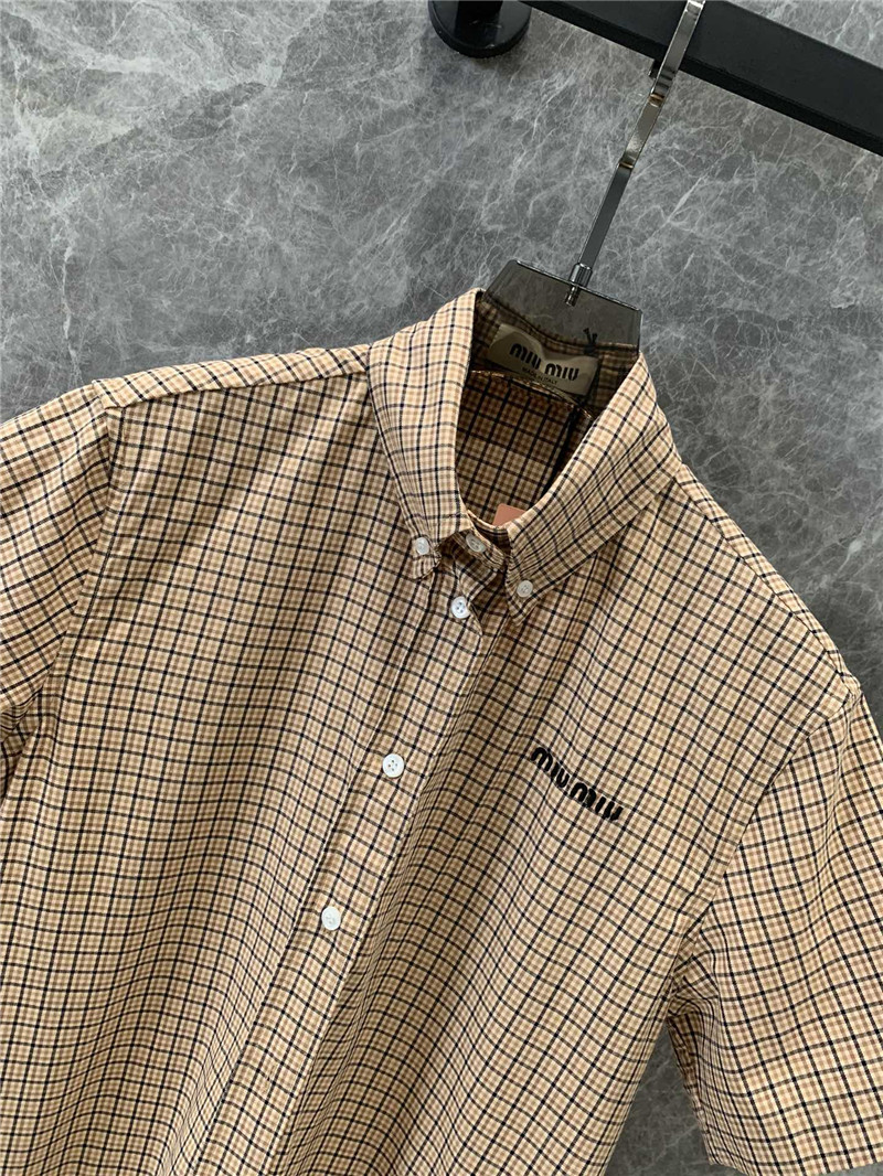 M1um1u single-breasted pleated shirt dress replicas clothes