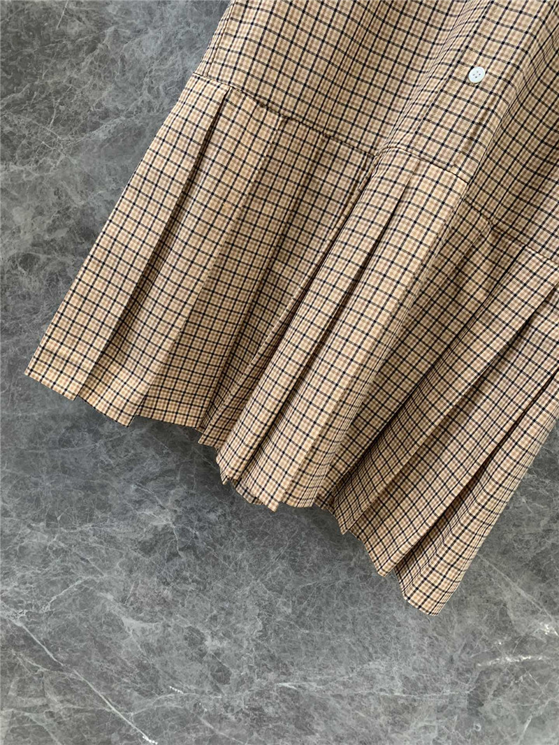 M1um1u single-breasted pleated shirt dress replicas clothes