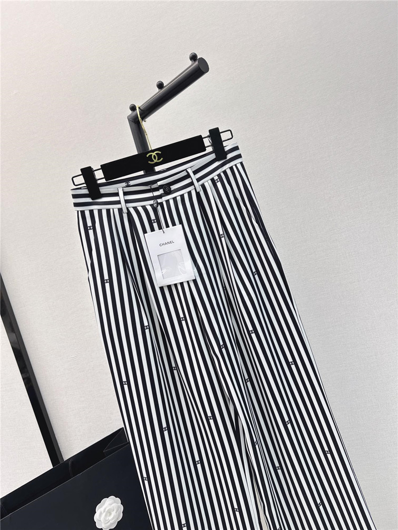 Chanel printed striped straight pants replica clothing