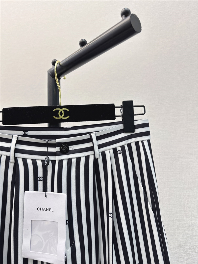 Chanel printed striped straight pants replica clothing
