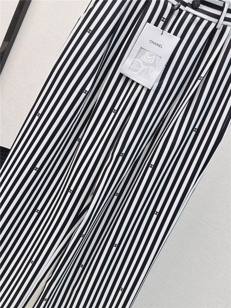 Chanel printed striped straight pants replica clothing