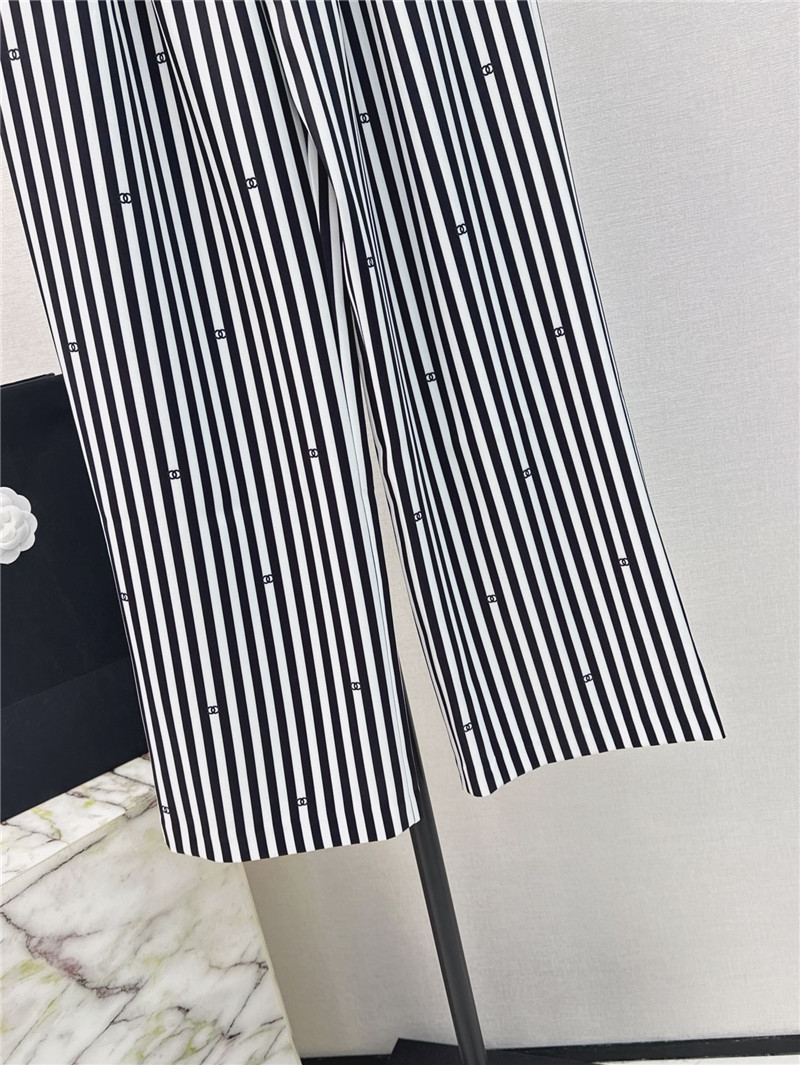 Chanel printed striped straight pants replica clothing